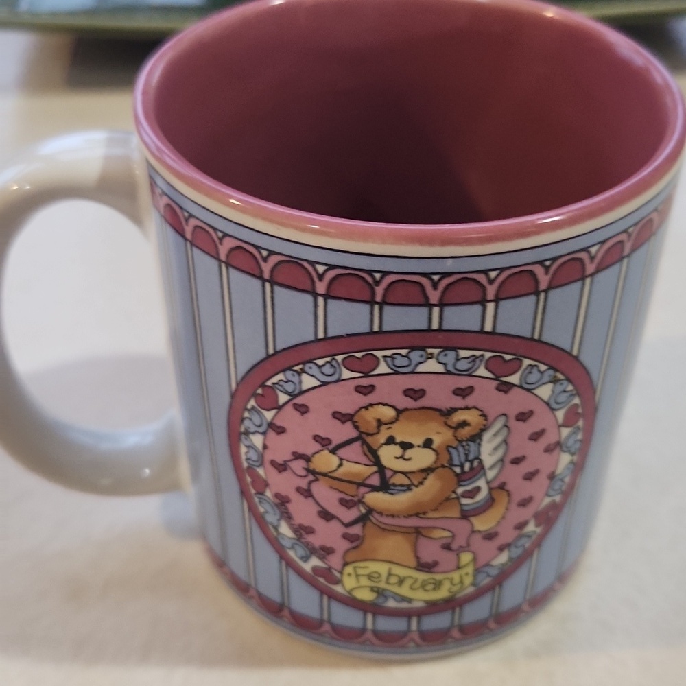 Lucy And Me 1985 Lucy Rigg Enesco Imports Mug February Vintage  Made In Korea